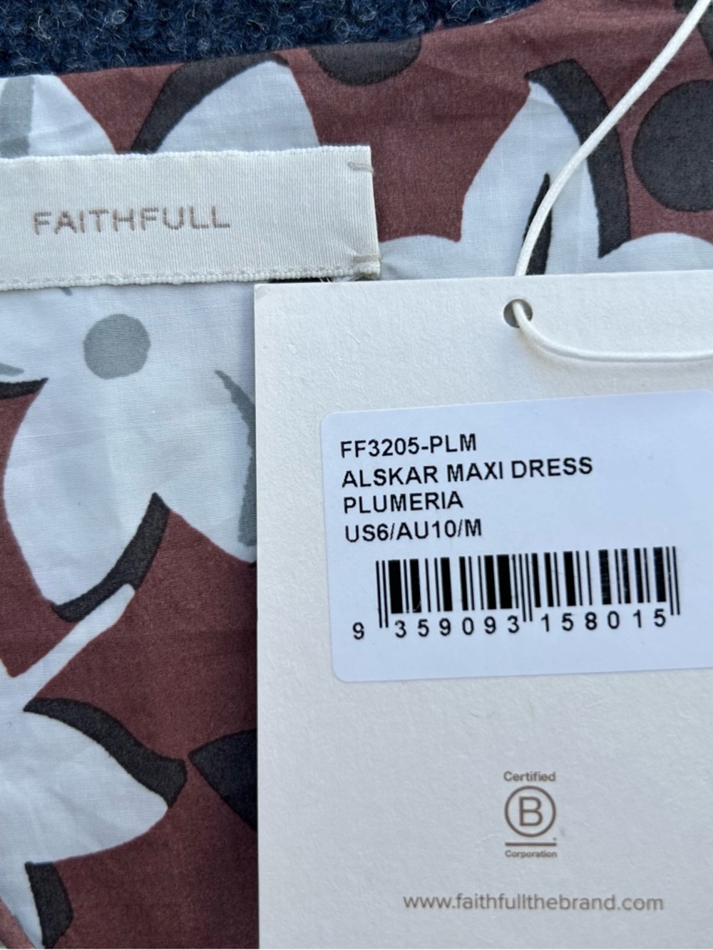 NWT Faithfull Alskar Floral Cotton Maxi Dress in Plumeria. - Picture 6 of 16